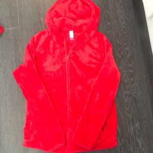 Red zip up hoodie